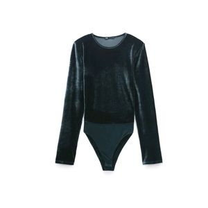 ZARA Velvet Shoulder Pad Bodysuit